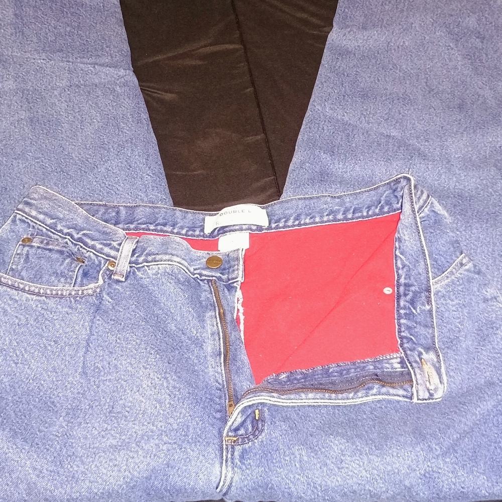 2 Pr Women's Sz 18 Fleece Lined Denim Winter Jeans. Duluth/ LL Bean